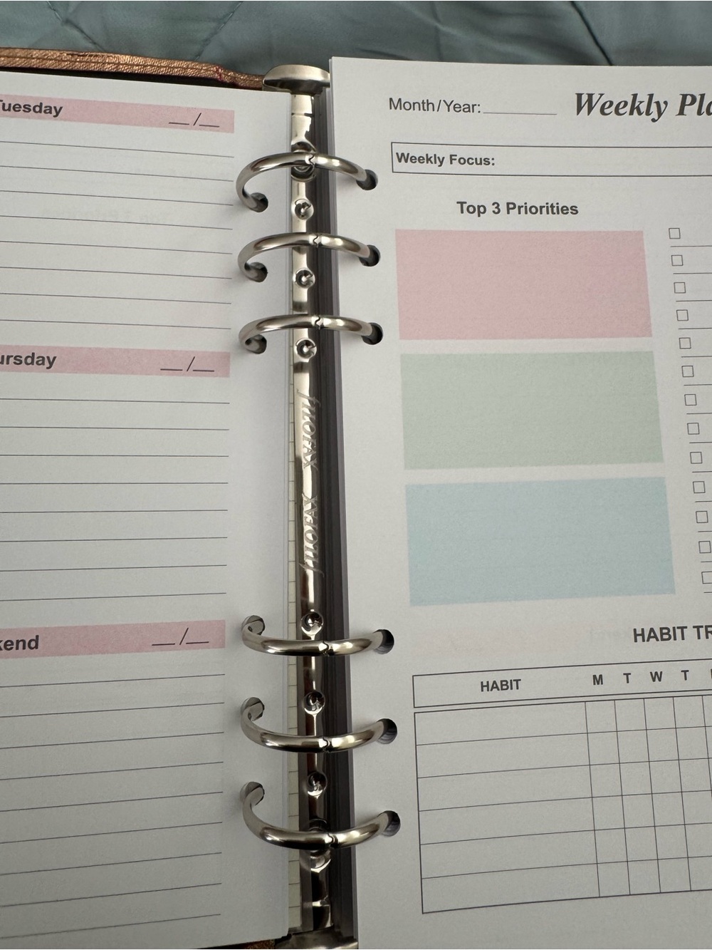 filoFAX Rose Gold Personal Planner Binder with Weekly & Budget Inserts - Picture 7 of 7